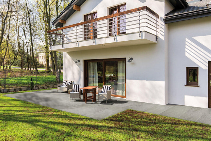 beautiful sitting area outside house