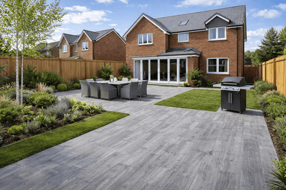 Grey Porcelain Paving Planks 300x1200x20mm (Arbora Grey)