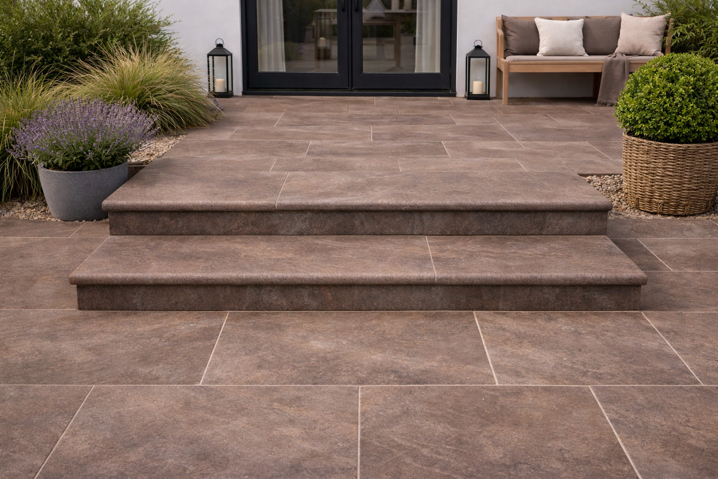 Brown Bullnose Steps 350x1000x40mm (Autumn Brown)