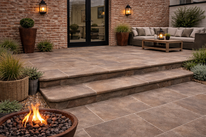 Brown Bullnose Steps 350x1000x40mm (Autumn Brown)