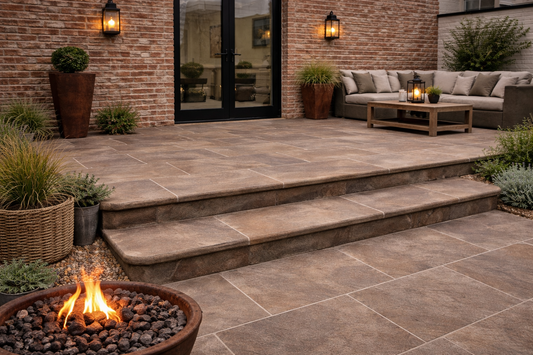 Brown Bullnose Steps 350x1000x40mm (Autumn Brown)