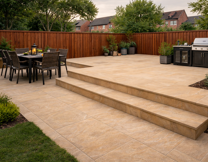 Beige Bullnose Steps 350x1000x40mm (Buff)