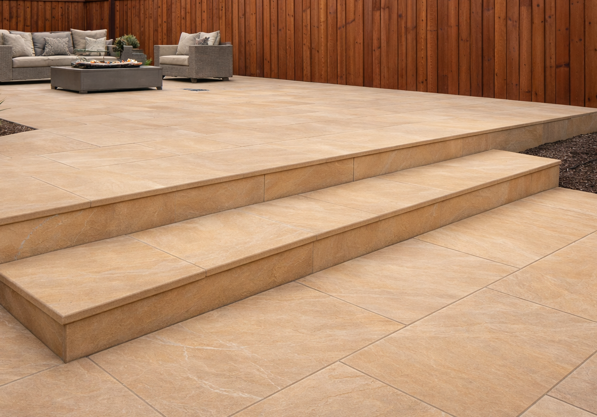 Beige Bullnose Steps 350x1000x40mm (Buff)