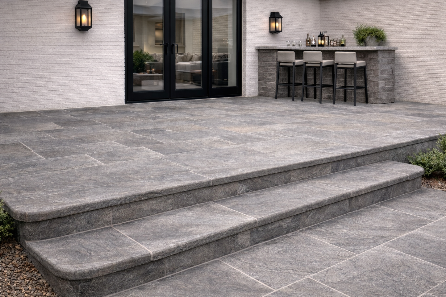 Grey Bullnose Steps 350x1000x40mm (Kandla Grey)