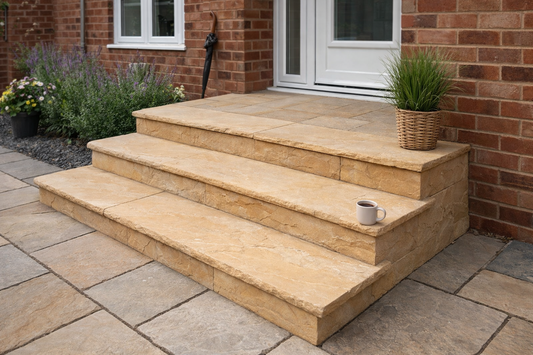 Beige Bullnose Steps 350x1000x40mm (Buff)