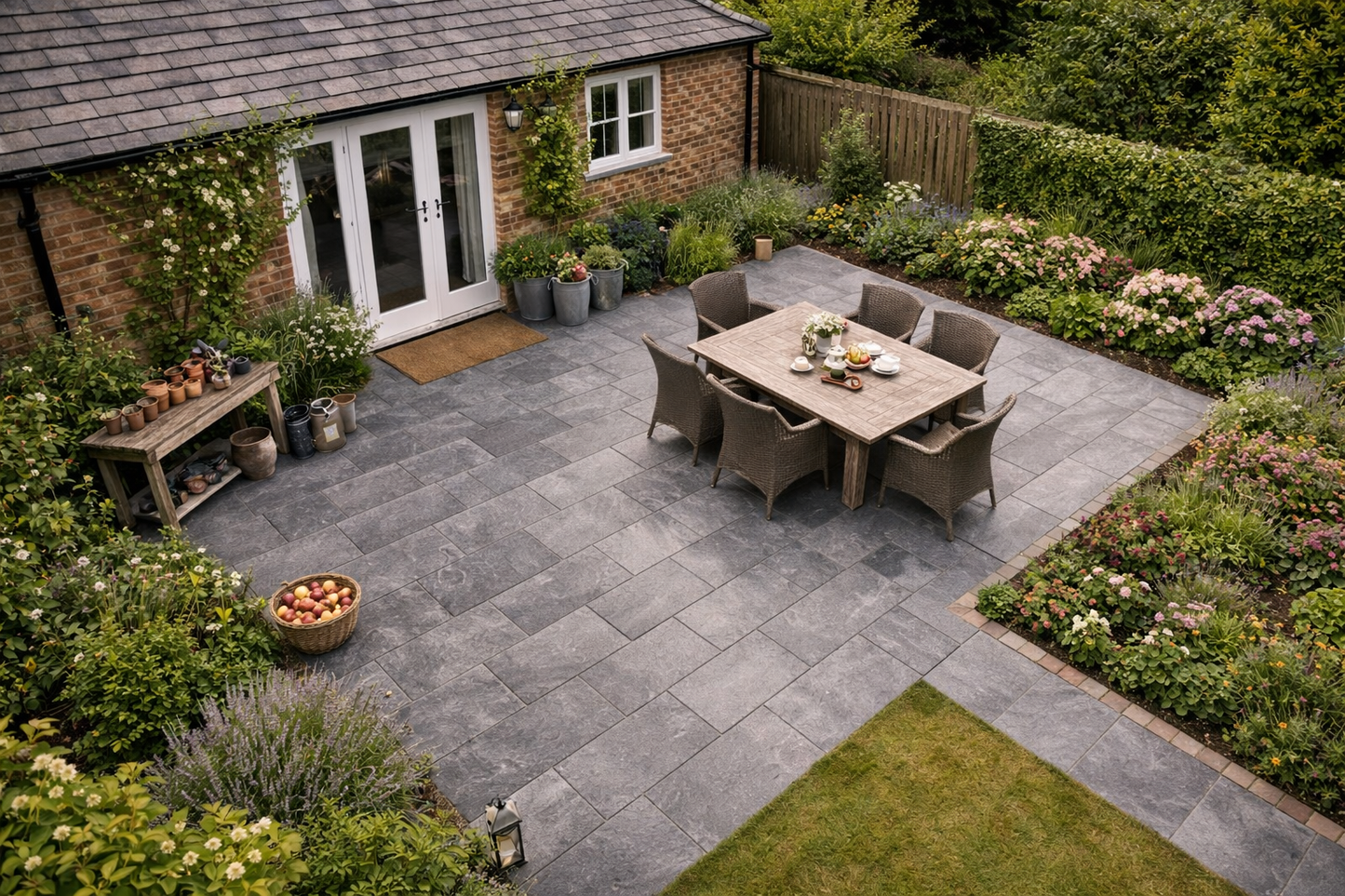 CLEARANCE Grey Porcelain Paving 400x800x20mm (Carmen Anthracite)