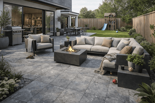 CLEARANCE Grey Porcelain Paving 400x800x20mm (Carmen Anthracite)