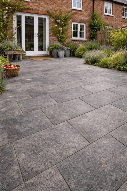 CLEARANCE Grey Porcelain Paving 400x800x20mm (Carmen Anthracite)