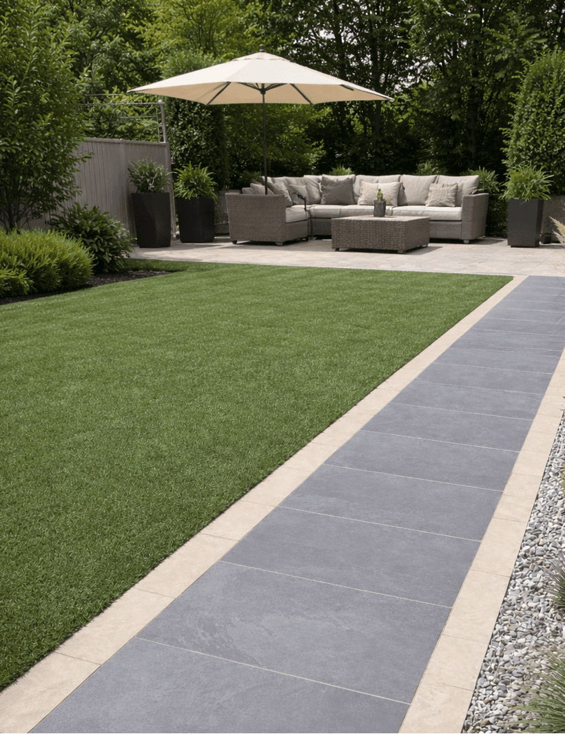 Beige Porcelain Paving Edgings 150x900x20mm (Edgings Almond)