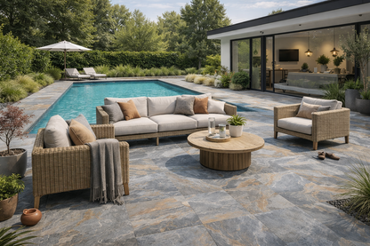 CLEARANCE Grey Porcelain Paving 450x900x20mm (Frame Gorge)