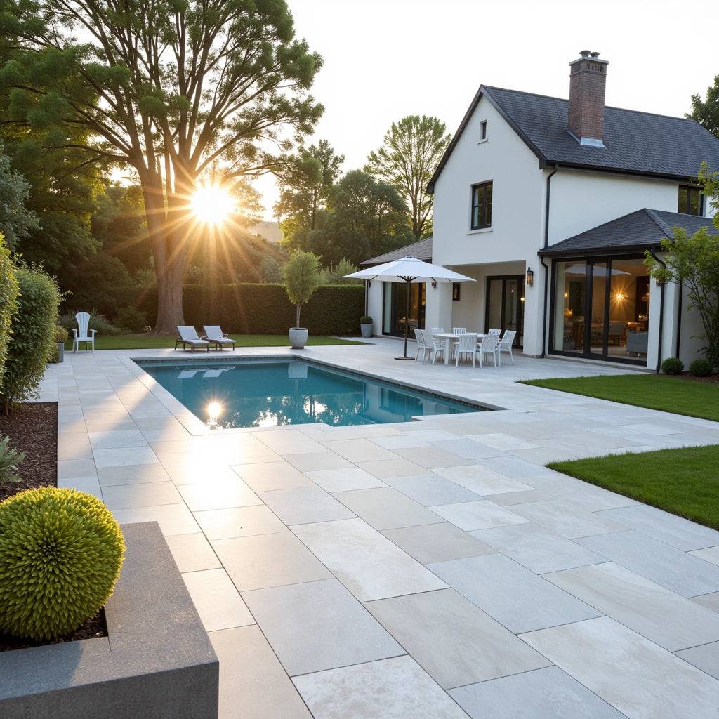 CLEARANCE Light Grey Porcelain Paving 600x600x20mm (Kiara Grey)