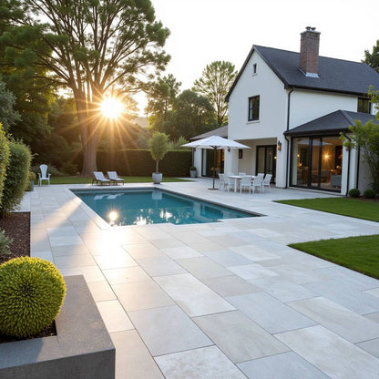 CLEARANCE Light Grey Porcelain Paving 600x600x20mm (Kiara Grey)