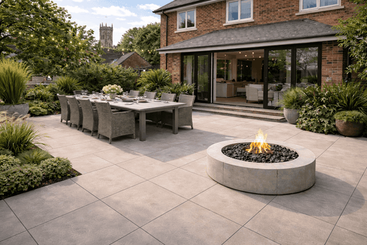 Beige Porcelain Paving 20mm (Lumen Bone)