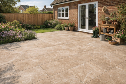 CLEARANCE Light Brown Porcelain Paving Porcelain 600x900x20mm (Maestrat Tierra)