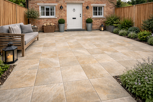 CLEARANCE Green / Beige Sandstone Paving 290x290x22mm (Mint)