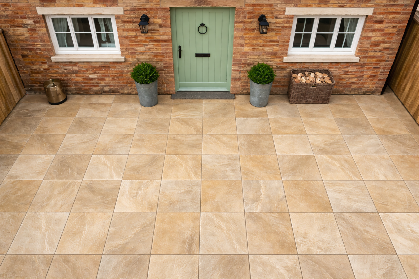 CLEARANCE Green / Beige Sandstone Paving 290x290x22mm (Mint)