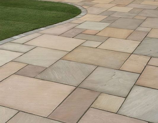 Raj Green Sandstone Paving Slabs Patio Pack