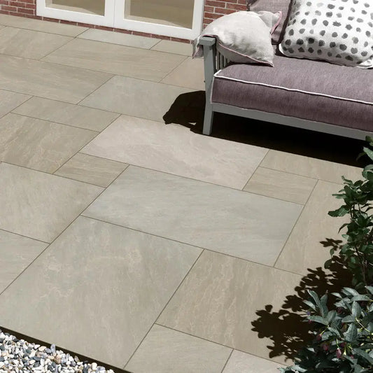 Raj Green Porcelain Paving - Single Slabs (0.54m²)