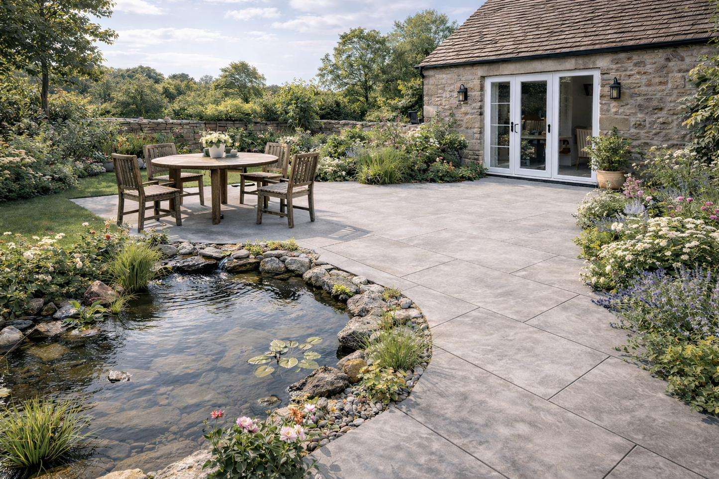 Light Grey Porcelain Paving 20mm (Rosa Ancient Grey)