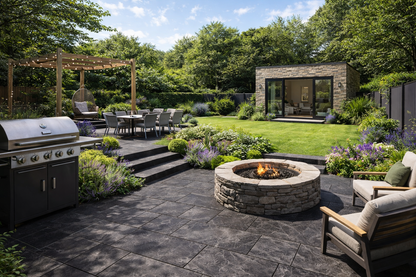 Black Porcelain Paving 600x900x20mm / 600x1200x20mm (Rosa Fantasy)