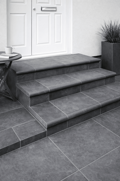 Dark Grey Bullnose Steps 350x1000x20mm (Silver)