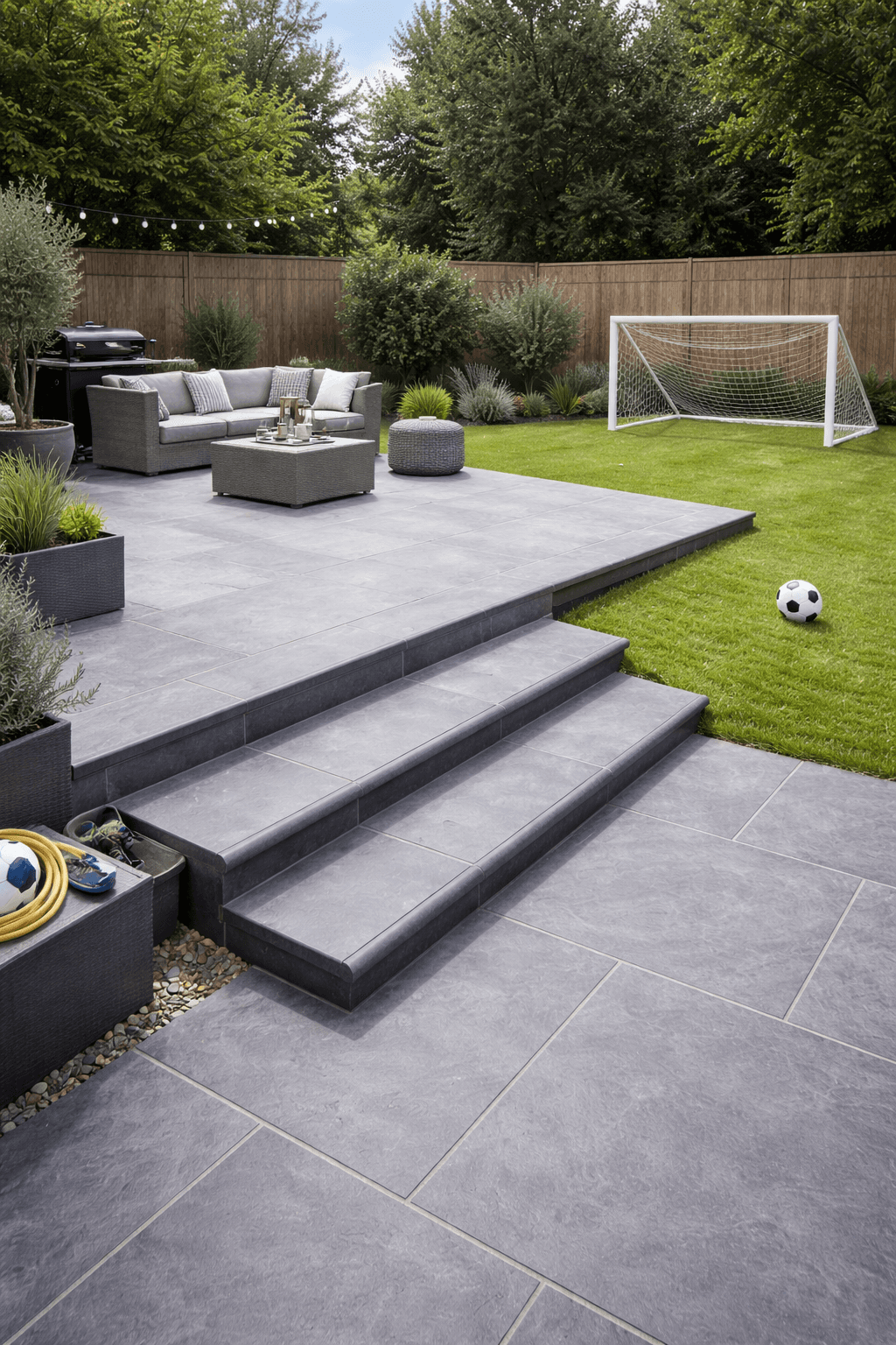 Dark Grey Bullnose Steps 350x1000x20mm (Silver)