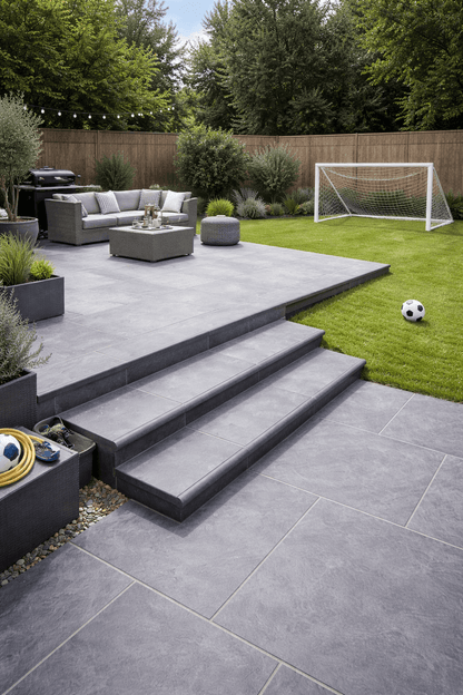 Dark Grey Bullnose Steps 350x1000x20mm (Silver)