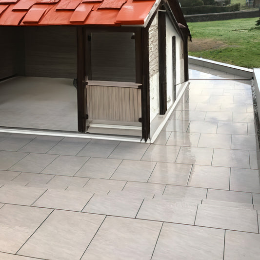 CLEARANCE Light Grey Porcelain Paving 600x600x20mm (Ultra Aspen Grigio)