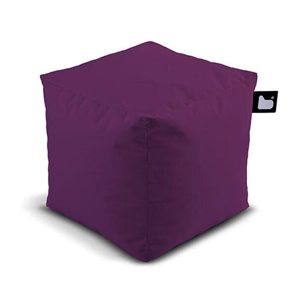 A Brisks Extreme Lounging Outdoor B-Box with a small black tag on one corner featuring a white heart symbol. Made of soft, smooth fabric and slightly crinkled at the edges, this comfortable piece is perfect for your garden retreat. The background is plain and white.